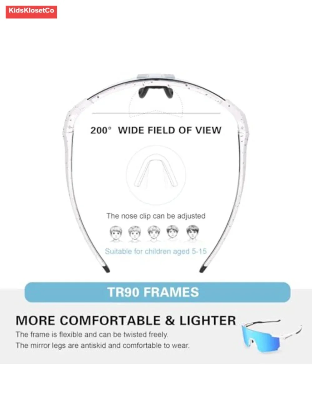 Kids Polarized Sunglasses UV Protection Sports Sunglasses Lightweight TR90